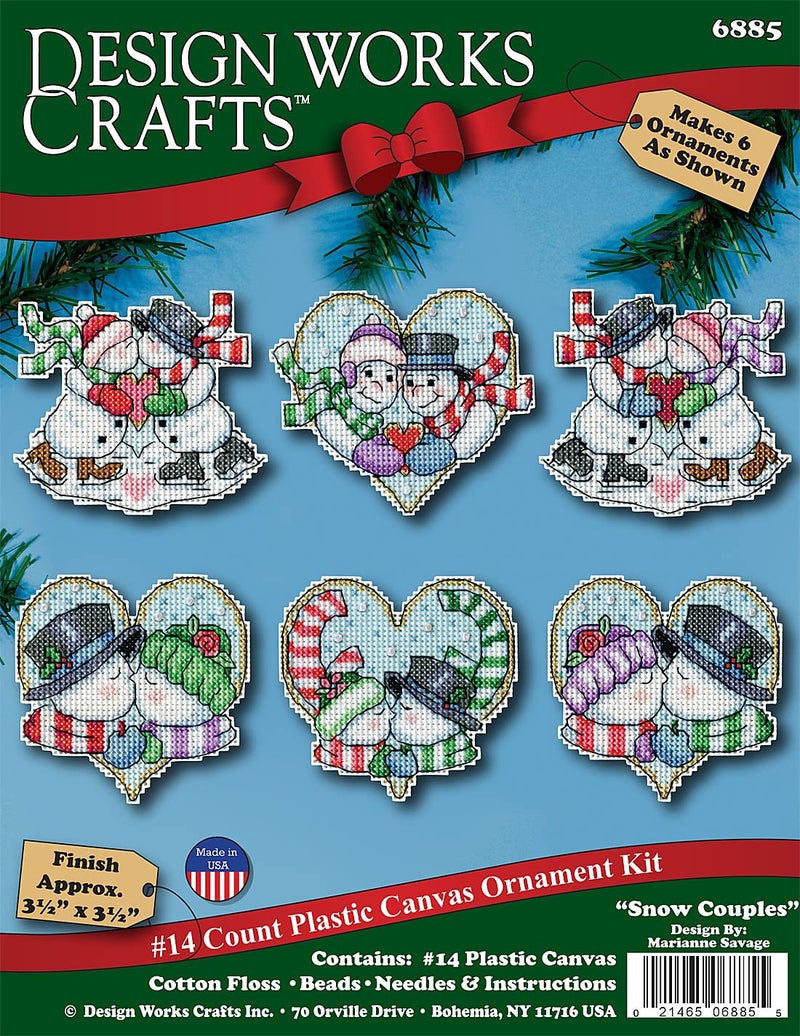 Design Works Crafts Counted Cross Stitch Ornament Kit, Snow Couple - Image 2